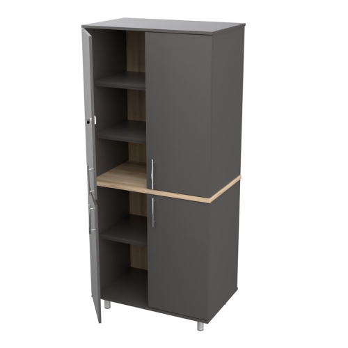 INVAL AMERICA  Kratos 4-Door Engineered Wood Storage Cabinet In Dark Gray