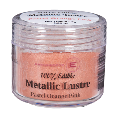 Comestible Métallique Lustre Pastel Orange Rose