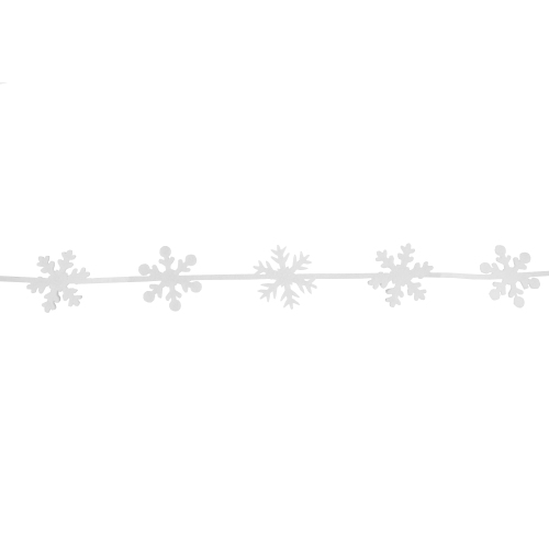 NORTHLIGHT  4' Felt Winter Snowflake Garland In White