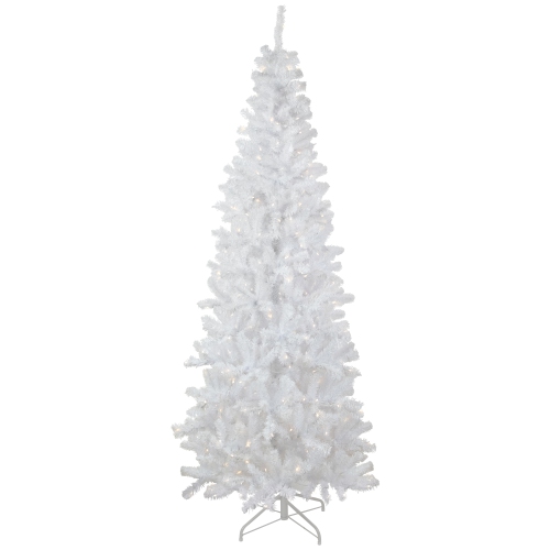 NORTHLIGHT  Pre-Lit Pencil Georgian Pine Artificial Christmas Tree - 6.5' - Warm Led Lights In White