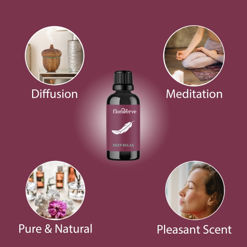 floraVerve Deep Relax Essential Oils Blend, 100% Pure & Natural Aromatherapy Essential Oils for Diffuser, Stress and Anxiety Relief