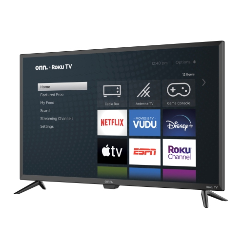 REFURBISHED - ONN. 43” Class 4K UHD (2160P) LED Roku Smart TV HDR (100012584 )