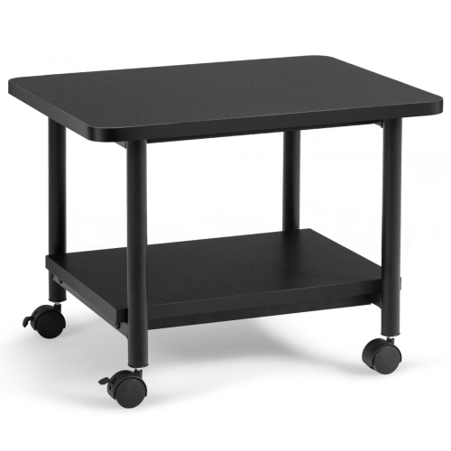SLICKBLUE  Under Desk Printer Stand With 360Â° Swivel Casters-Black