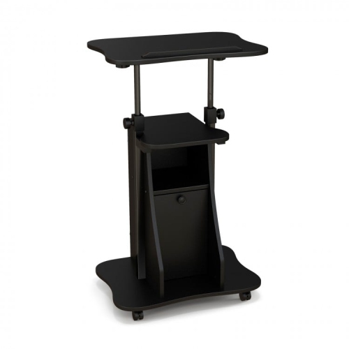 SLICKBLUE  Portable Standing Desk Cart With Tilting Surface And Cabinet, Adjustable Height