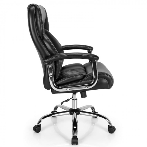 Height Adjustable Executive Desk Chair with Metal Base for Home or Office