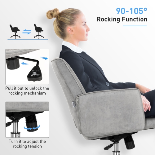 Adjustable Mid-Back Office Chair with Hollow Design and Armrests for Home or Office