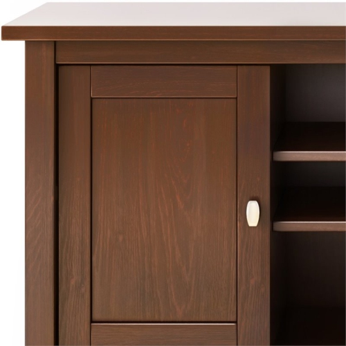 Simpli Home Warm Shaker Wood 47" Transitional TV Media Stand in Russet Brown For TVs up to 50"