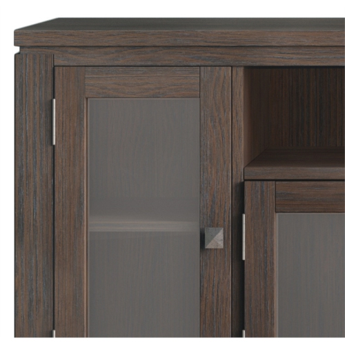 Simpli Home Cosmopolitan 72" Solid Wood TV Media Stand in Farmhouse Brown