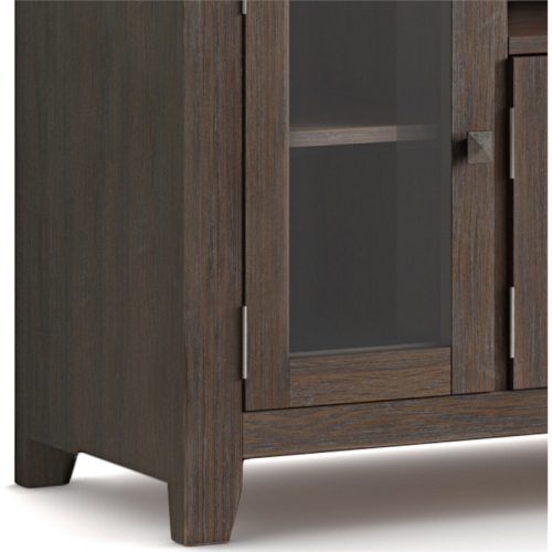 Simpli Home Cosmopolitan 72" Solid Wood TV Media Stand in Farmhouse Brown