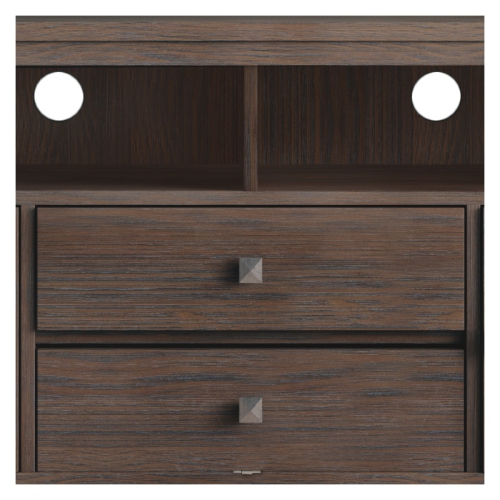 Simpli Home Cosmopolitan 72" Solid Wood TV Media Stand in Farmhouse Brown