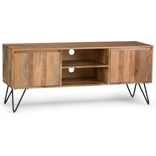 SIMPLI HOME  Hunter Wood 60" Industrial Tv Media Stand In Natural for Tvs Up to 65" In Mango I wish all my furniture was delivered with the same packaging care, thought I may never get to it but was a solid flawless whole piece of furniture