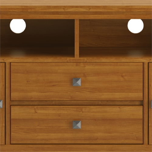 Simpli Home Cosmopolitan Solid Wood Extra Wide 72" TV Stand - Light Golden Brown