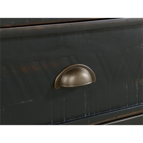 Bowery Hill Coastal 60" Wood TV Stand in Black and Brown