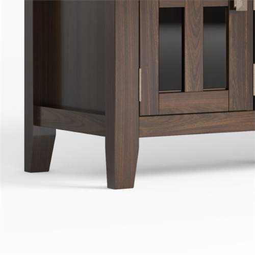 Simpli Home Artisan Wood 72" Transitional TV Media Stand in Tobacco Brown For TVs up to 80"