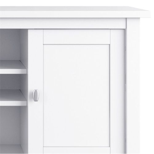 Simpli Home Warm Shaker Wood 47" Transitional TV Media Stand in White For TVs up to 50"