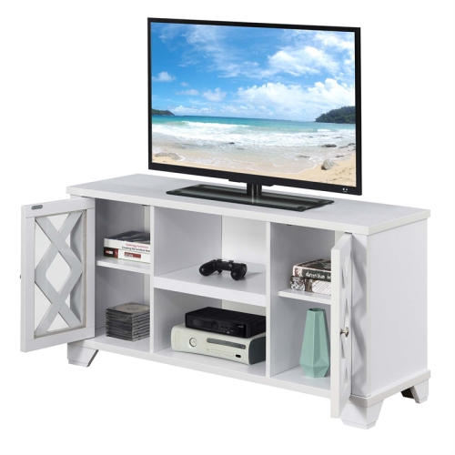 Convenience Concepts Gateway 47" TV Stand with Storage Cabinets in White Wood