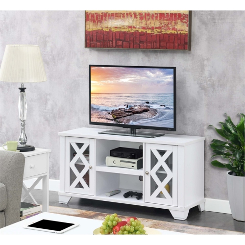 Convenience Concepts Gateway 47" TV Stand with Storage Cabinets in White Wood