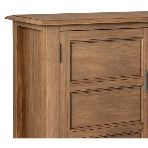 Simpli Home Burlington Wood 54" Transitional TV Media Stand in Rustic Natural Brown For TVs up to 60"