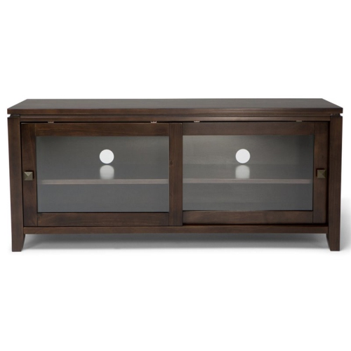 Simpli Cosmopolitan Wood 48"W TV Media Stand For TVs upto 50" in Mahogany Brown
