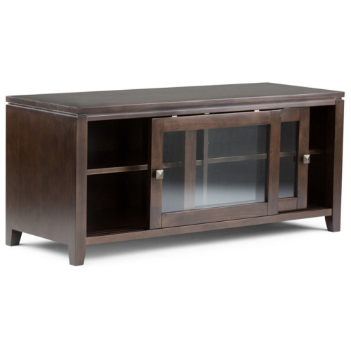 Simpli Cosmopolitan Wood 48"W TV Media Stand For TVs upto 50" in Mahogany Brown