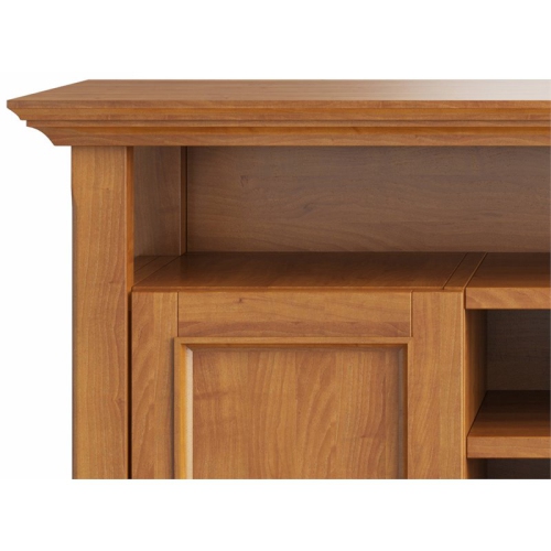Simpli Home Amherst Transitional Solid Wood 54" TV Stand in Light Golden Brown