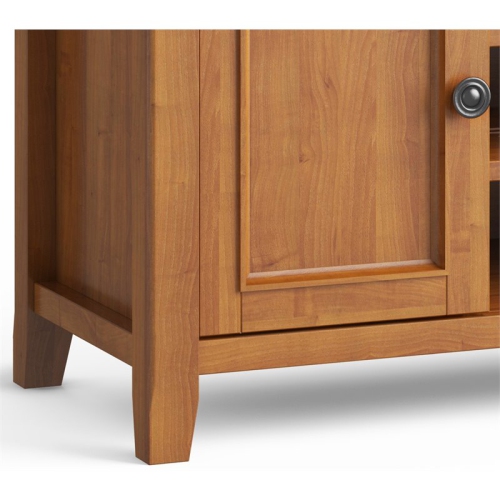 Simpli Home Amherst Transitional Solid Wood 54" TV Stand in Light Golden Brown