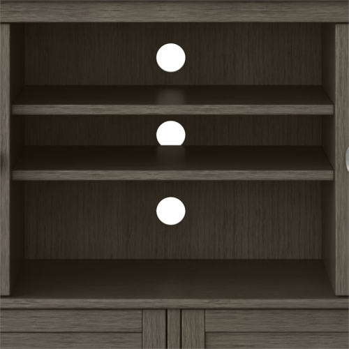 Simpli Home Warm Shaker Wood 47" Transitional TV Media Stand in Farmhouse Gray For TVs up to 50"