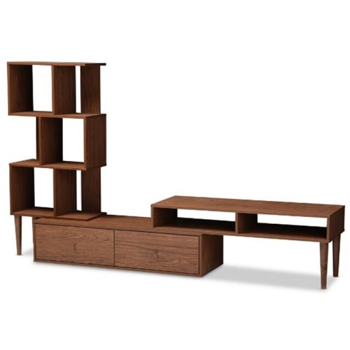 BAXTON STUDIO  Haversham Entertainment Center In Dark Walnut