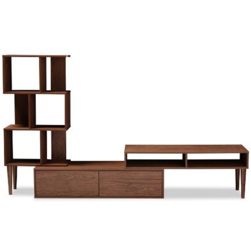 Baxton Studio Haversham Entertainment Center in Dark Walnut