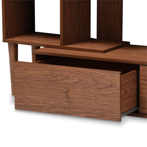 Baxton Studio Haversham Entertainment Center in Dark Walnut