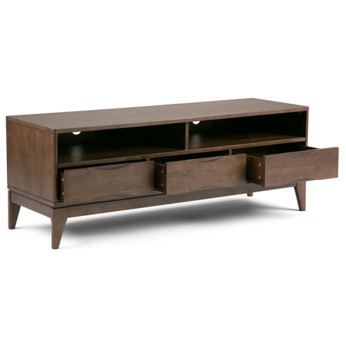 Harper 60" W SOLID WOOD Modern TV Media Stand in Walnut Brown For TVs up to 65"