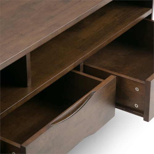 Harper 60" W SOLID WOOD Modern TV Media Stand in Walnut Brown For TVs up to 65"