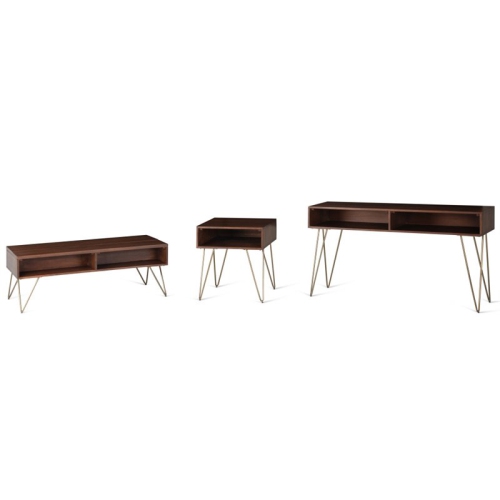 Hunter SOLID MANGO WOOD TV Media Stand in Umber Brown Stain For TVs up to 65 in