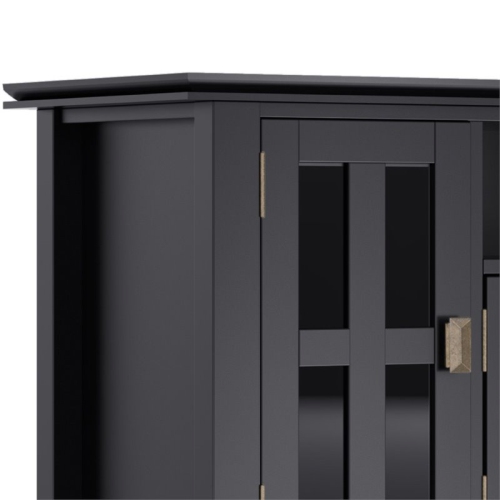 Simpli Home Artisan Wood 72" Transitional TV Media Stand in Black For TVs up to 80"