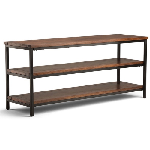 Skyler 60" W SOLID WOOD TV Media Stand in Dark Cognac Brown For TVs up to 65"