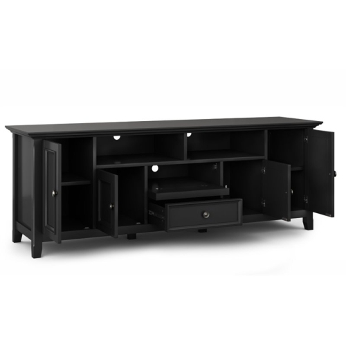 Simpli Home Amherst 72" Solid Wood TV Stand in Black
