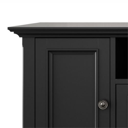 Simpli Home Amherst 72" Solid Wood TV Stand in Black