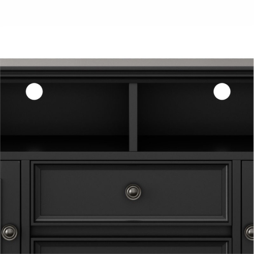 Simpli Home Amherst 72" Solid Wood TV Stand in Black