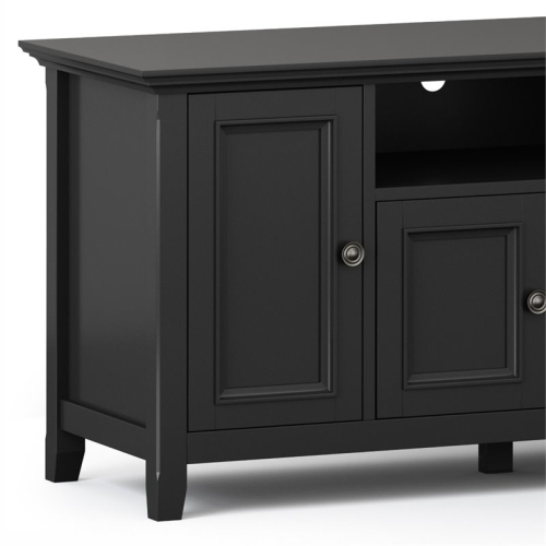 Simpli Home Amherst 72" Solid Wood TV Stand in Black