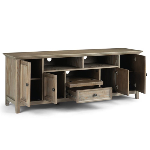 Simpli Home Amherst 72" TV Stand in Distressed Gray