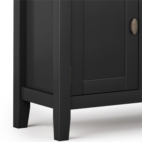 Meuble multimédia transitionnel en bois Redmond de Simpli Home pour téléviseur de 72 po ou moins - 80 Noir