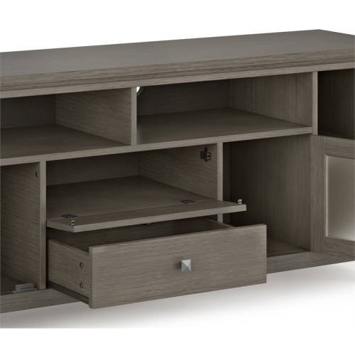 Simpli Home Cosmopolitan Solid Wood Extra Wide 72" TV Stand - Farmhouse Gray