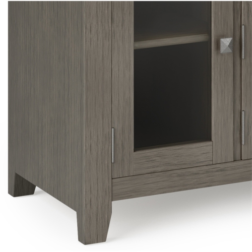 Simpli Home Cosmopolitan Solid Wood Extra Wide 72" TV Stand - Farmhouse Gray