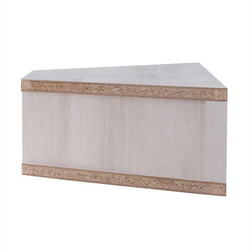 Bowery Hill Modern Corner Wood Floating 42" TV Stand in White Oak