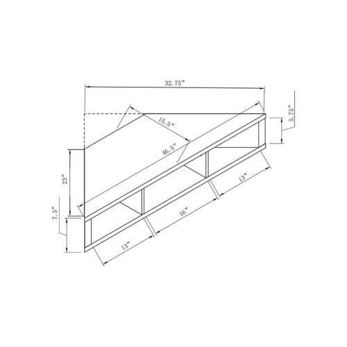 Bowery Hill Modern Corner Wood Floating 42" TV Stand in White Oak