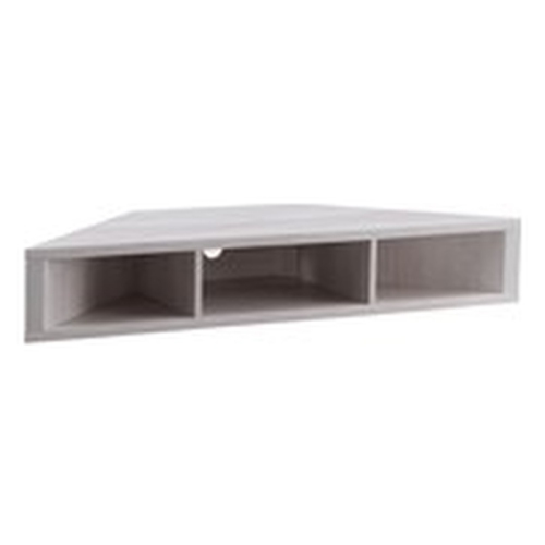 Bowery Hill Modern Corner Wood Floating 42" TV Stand in White Oak