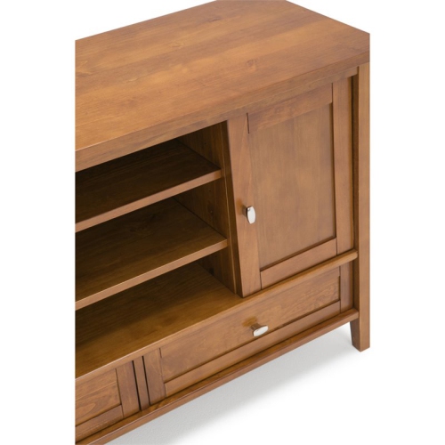 Simpli Home Warm Shaker Wood 47" Transitional TV Media Stand in Light Golden Brown For TVs up to 50"