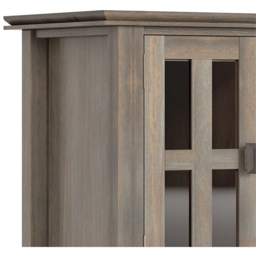 Simpli Home Artisan Wood 72" Transitional TV Media Stand in Gray For TVs up to 80"