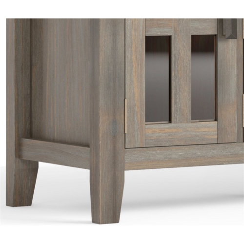 Simpli Home Artisan Wood 72" Transitional TV Media Stand in Gray For TVs up to 80"