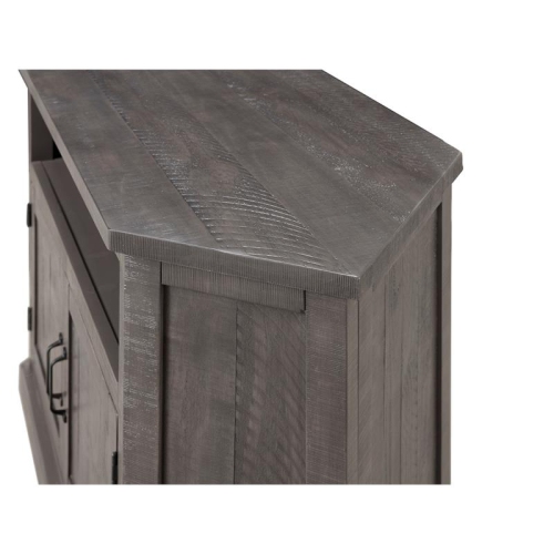 Bowery Hill Rustic Corner 50" Solid Wood TV Stand in Gray